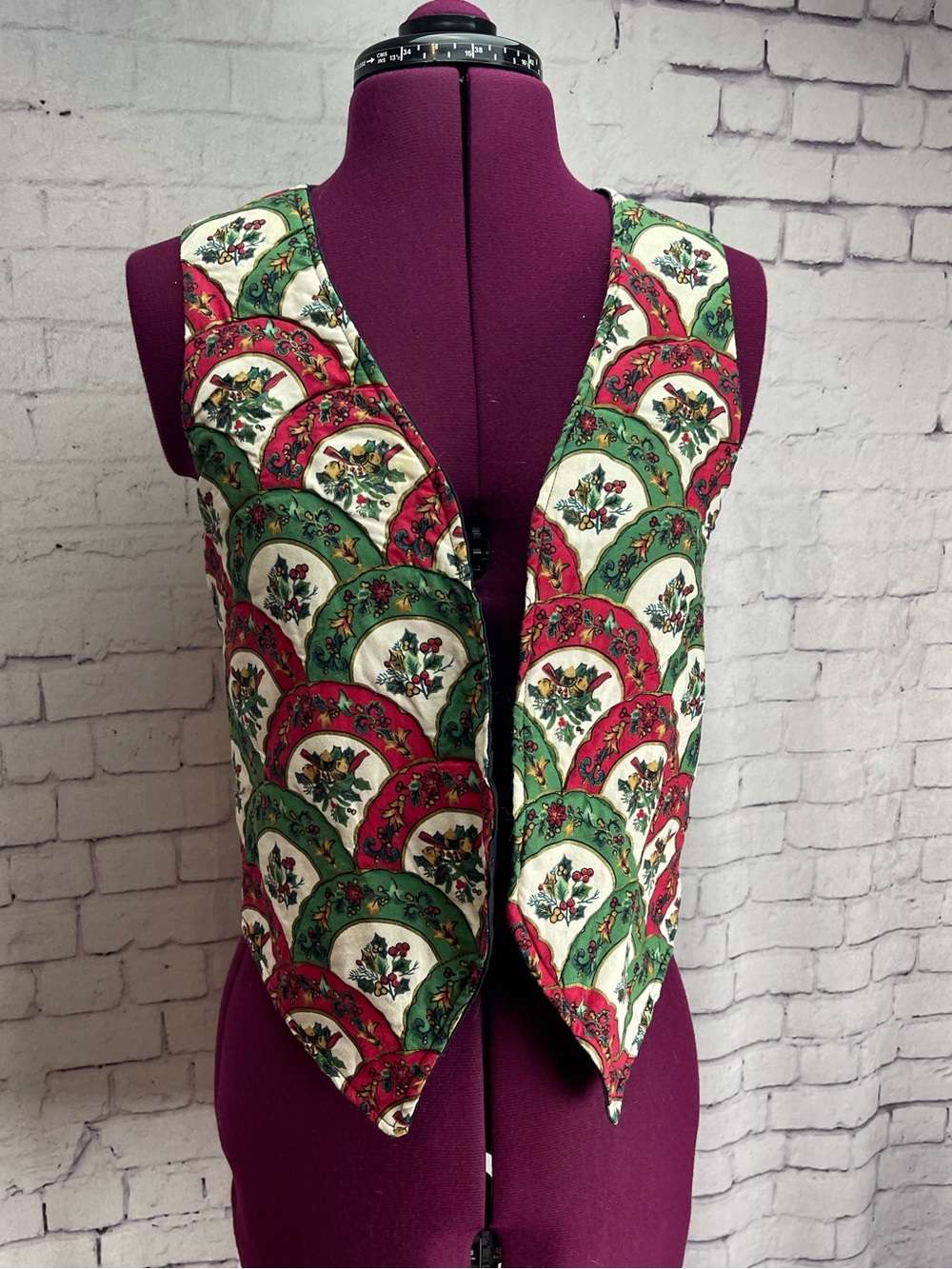 Handmade quilted Christmas vest approximately a small